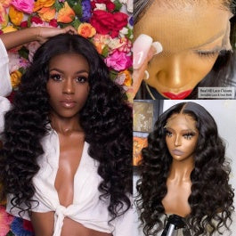 MGH 150% Density Virgin Remy Wig, 5X5 High Definition Lace Closure (Deep Wave)