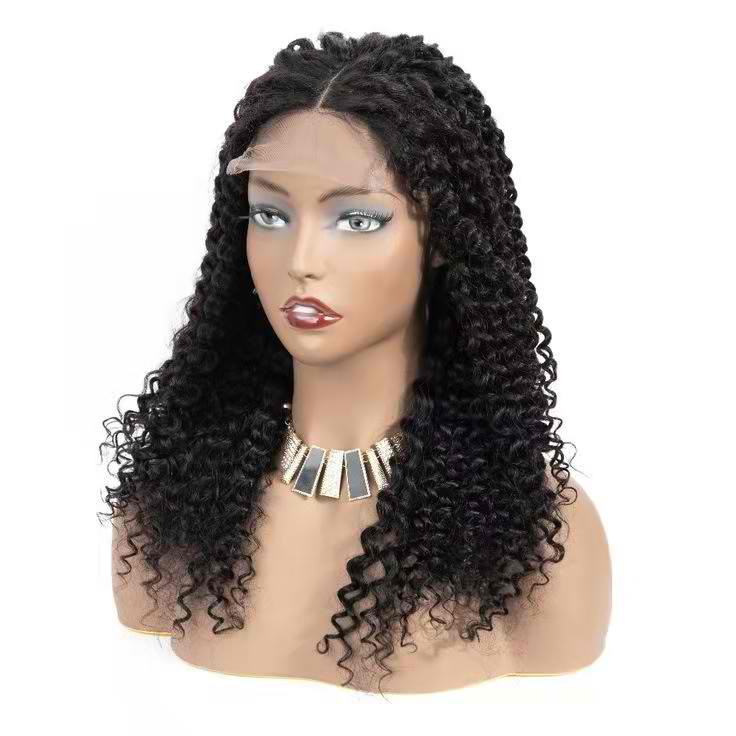 MGH 200% Density Virgin Remy Wig, 4x4 Lace Closure (Jerry Curl) w/comb & band