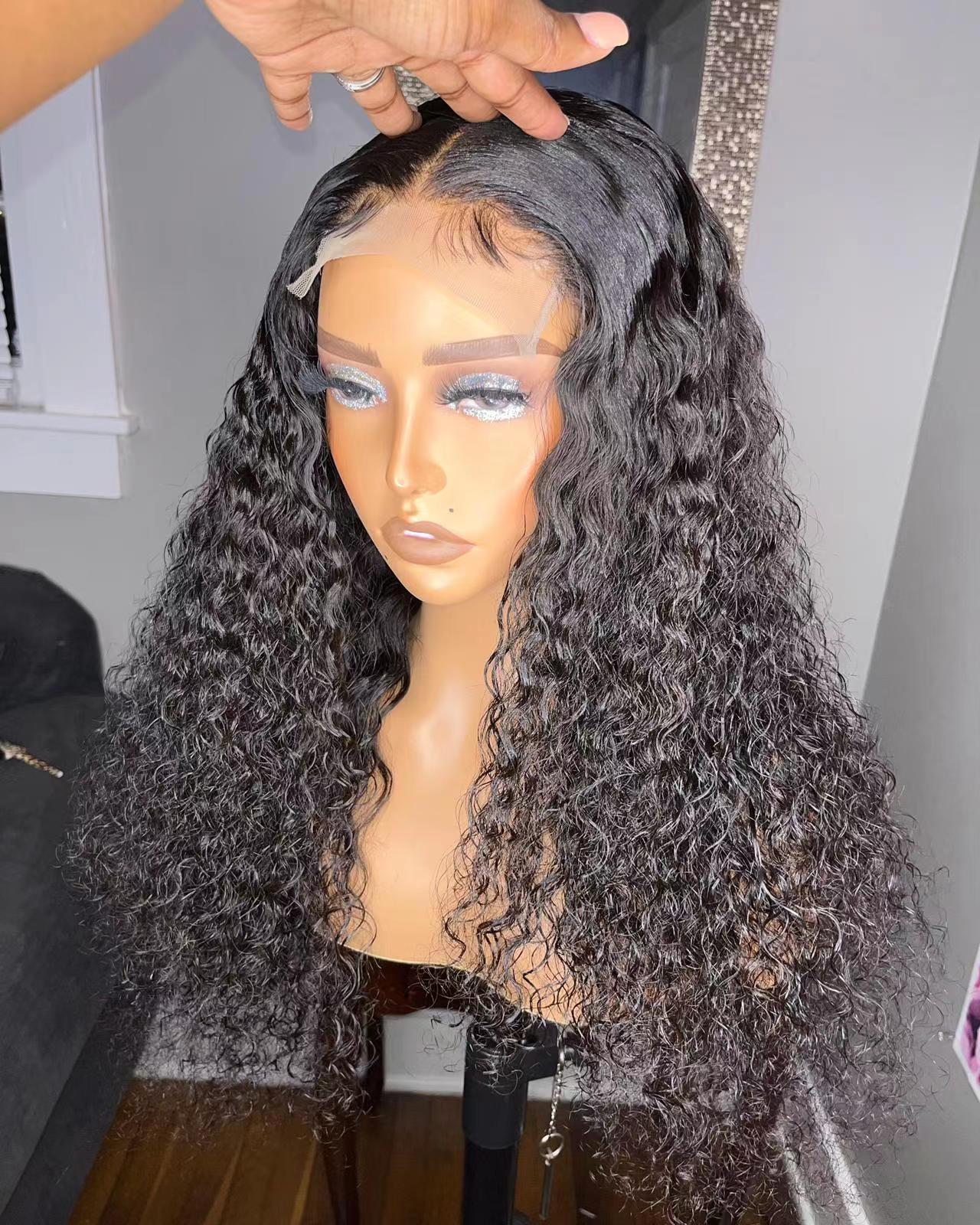 MGH Virgin 250% Density Raw Hair Wig, 5X5 High Definition Lace Closure (Deep Wave) w/comb & band