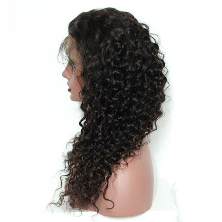 MGH Virgin 250% Density Virgin Remy Wig, 13x4 Lace Closure (Deep Wave) w/comb & band