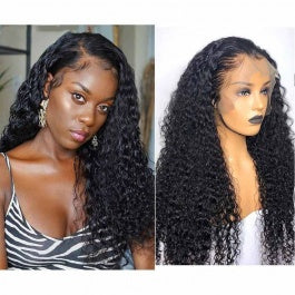 MGH 200% Density Raw Hair Wig, 4x4 Lace Closure (Deep Wave) w/comb & band