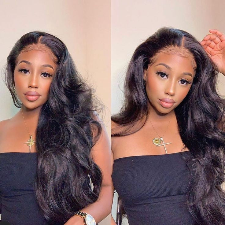 MGH Virgin 250% Density Raw Hair Wig, 13x4 Lace Closure (Body Wave) w/comb & band