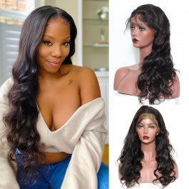 MGH Virgin 250% Density Raw Hair Wig, 13x4 High Definition Lace Closure (Body Wave) w/comb & band