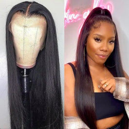 MGH Virgin 250% Density Raw Hair Wig, 13x4 High Definition Lace Closure (Straight) w/comb & band