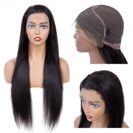 MGH Virgin 250% Density Raw Hair Wig, 13x4 High Definition Lace Closure (Straight) w/comb & band