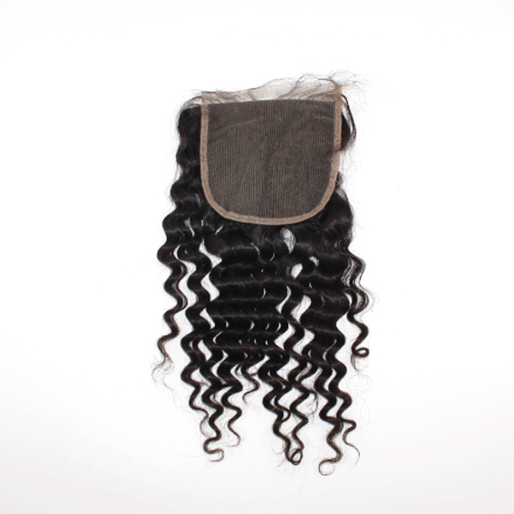 MGH 200% Density Virgin Remy Wig, 5X5 Lace Closure (Deep Wave) w/comb & band