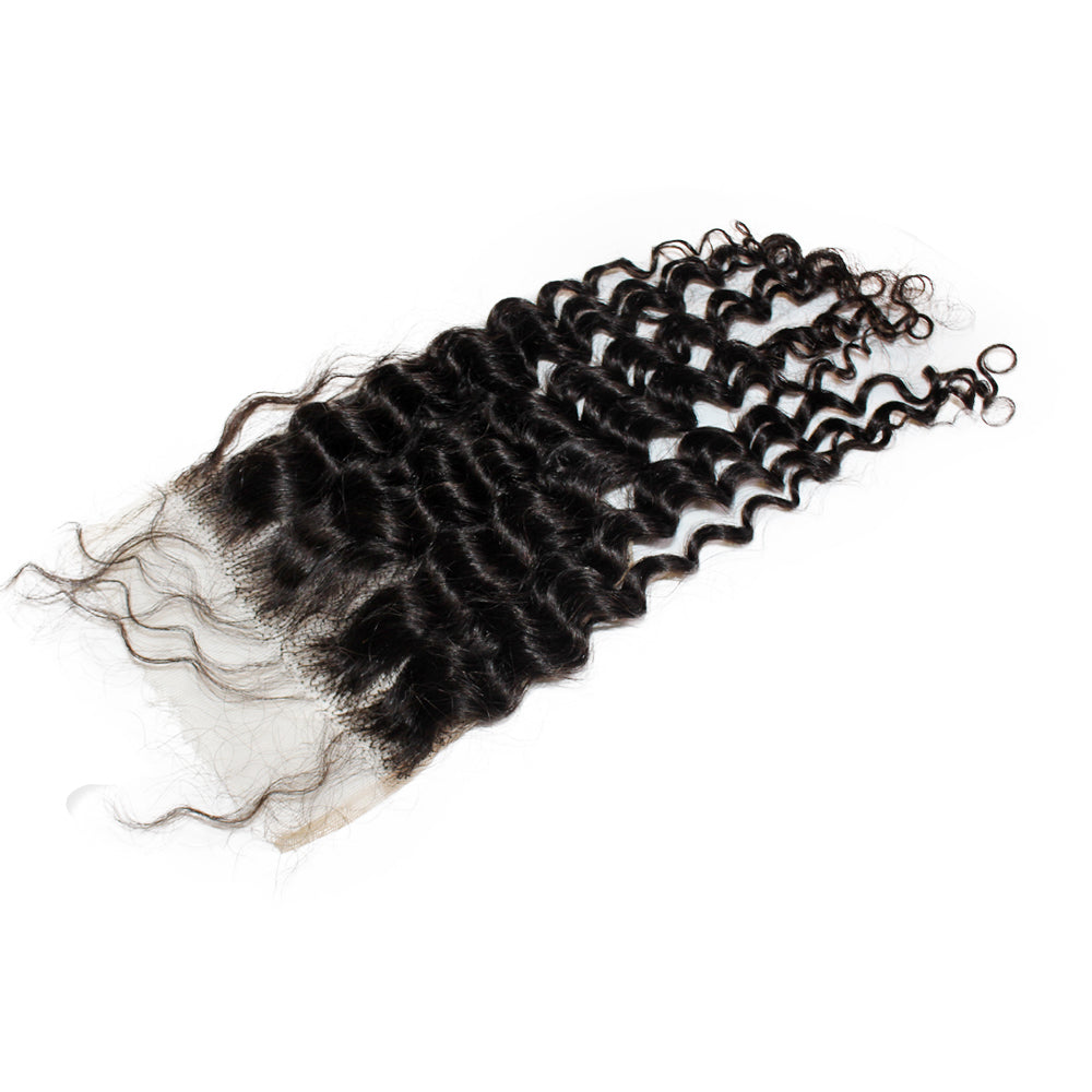 MGH 200% Density Raw Hair Wig, 5X5 Lace Closure (Deep Wave) w/comb & band
