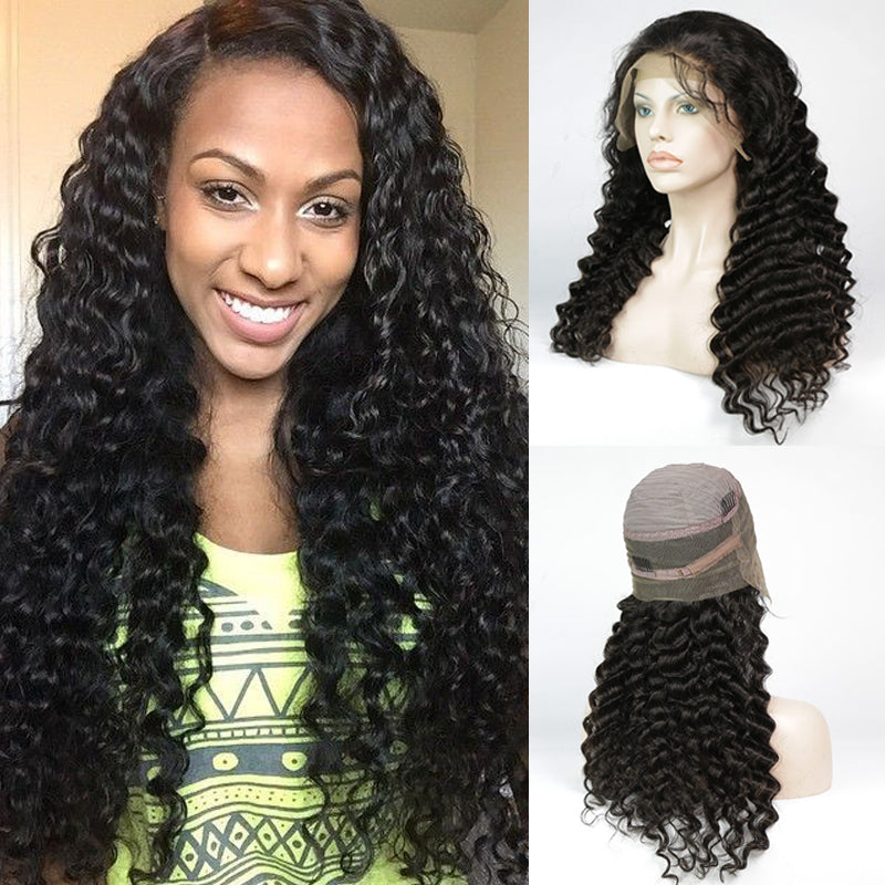MGH 180% Density Virgin Remy Frontal Lace Wig (Deep Wave)