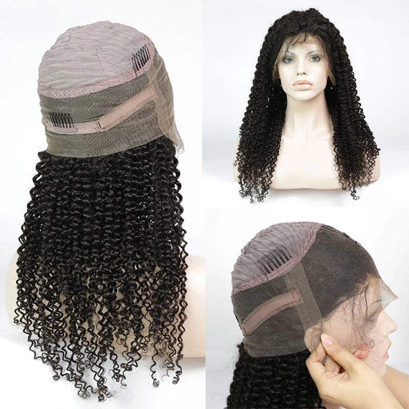 MGH Virgin 250% Density Virgin Remy Wig, 13x4 High Definition Lace Closure (Jerry Curl) w/comb & band