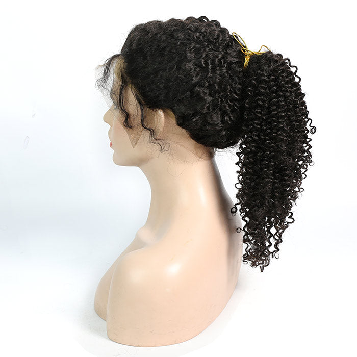 MGH 180% Density Virgin Remy Frontal Lace Wig (Jerry Curl) w/comb & band