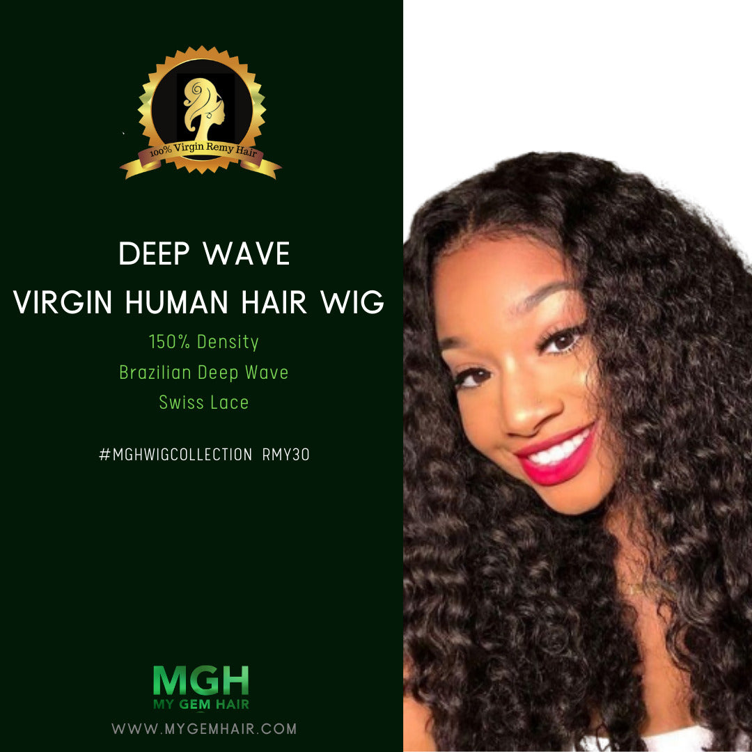 MGH 150% Density Virgin Remy Full Lace Wig (Deep Wave)