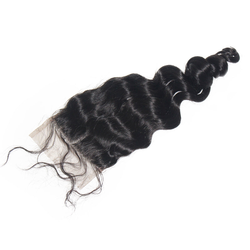 MGH Virgin Remy 4x4 Lace Closure (Loose Wave) Free Part