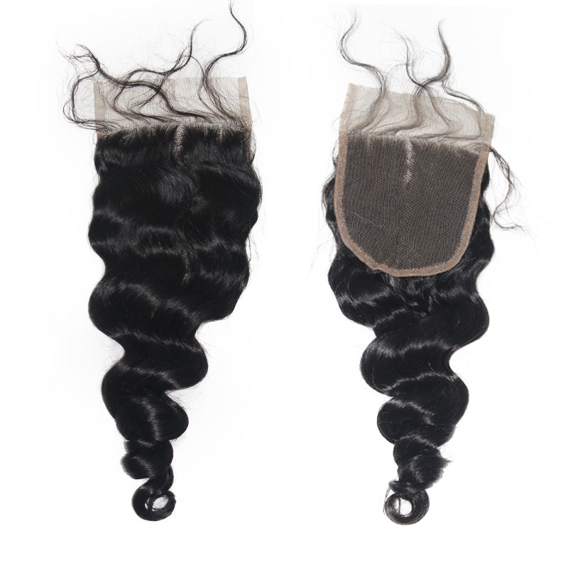 MGH Virgin Remy 4x4 Lace Closure (Loose Wave) Free Part