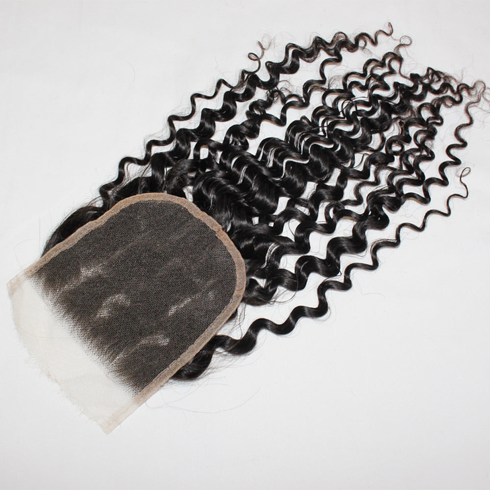 MGH 200% Density Virgin Remy Wig, 5X5 Lace Closure (Jerry Curl) w/comb & band