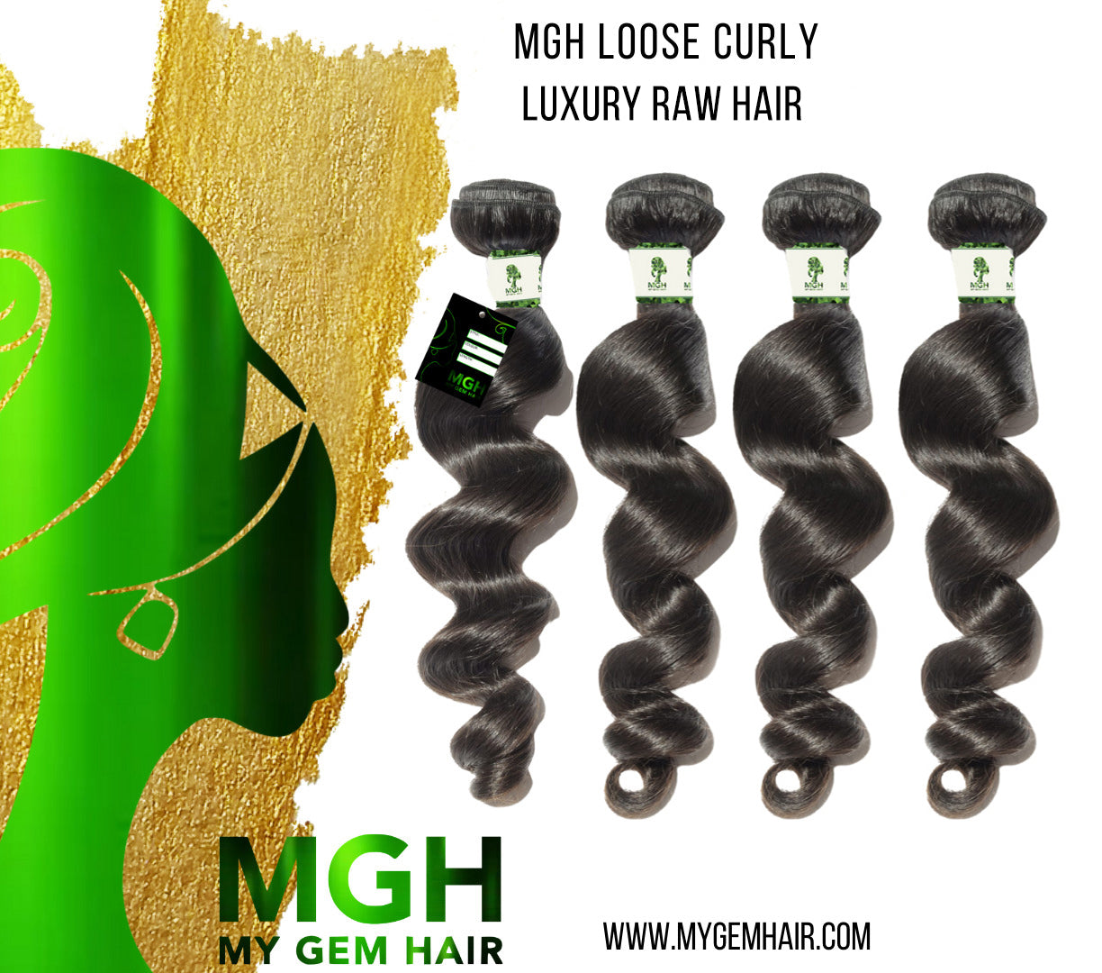 MGH Raw Hair (Loose Curl) 4-Pieces