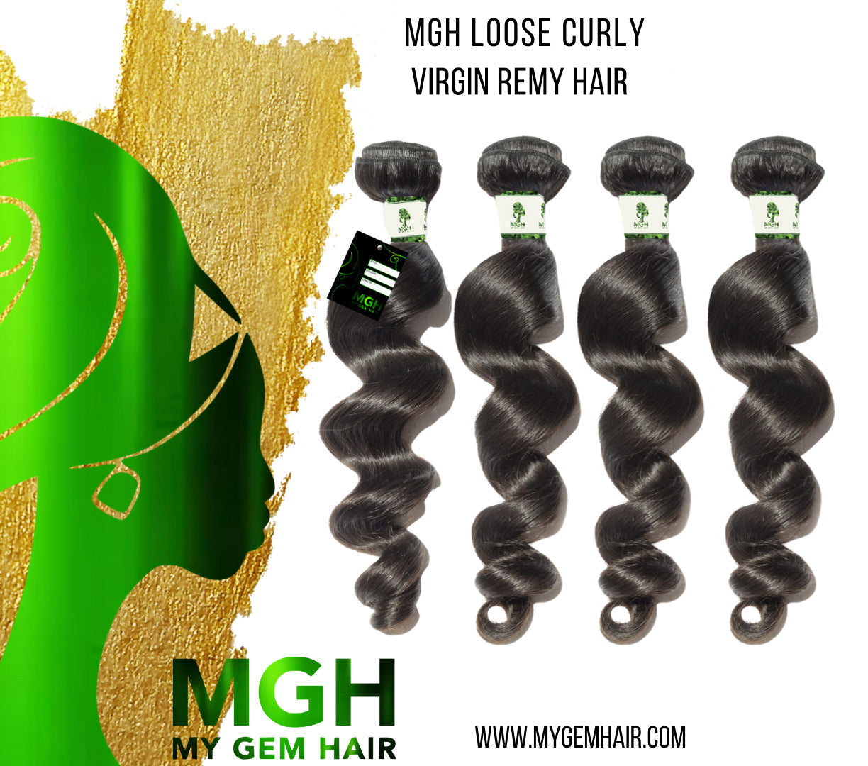 MGH Virgin Remy Hair (Loose Curl) 4-Pieces