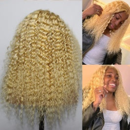 MGH Virgin 250% Density Raw Hair Wig, 13x4 High Definition Lace Closure (Deep Wave) w/comb & band