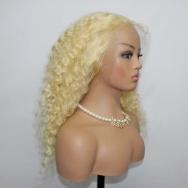 MGH Virgin 250% Density Raw Hair Wig, 13x4 High Definition Lace Closure (Deep Wave) w/comb & band