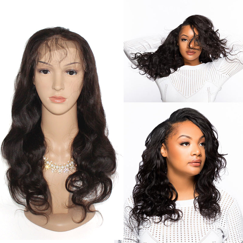 MGH 200% Density Raw Hair Wig, 4x4 Lace Closure (Body Wave) w/comb & band