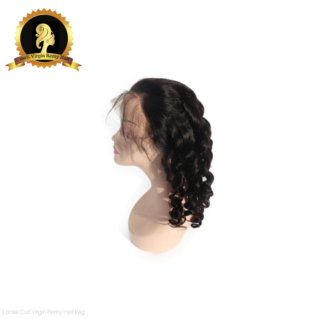 MGH Virgin 250% Density Virgin Remy Wig, 4x4 High Definition Lace Closure (Loose Curl) w/comb & band