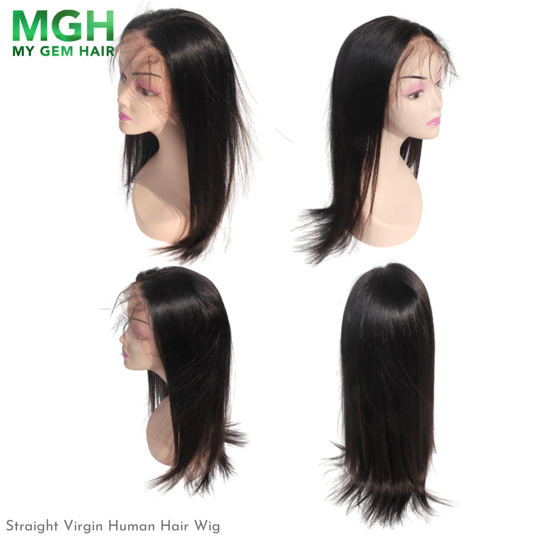 MGH Virgin 250% Density Virgin Remy Wig, 13x4 High Definition Lace Closure (Straight) w/comb & band