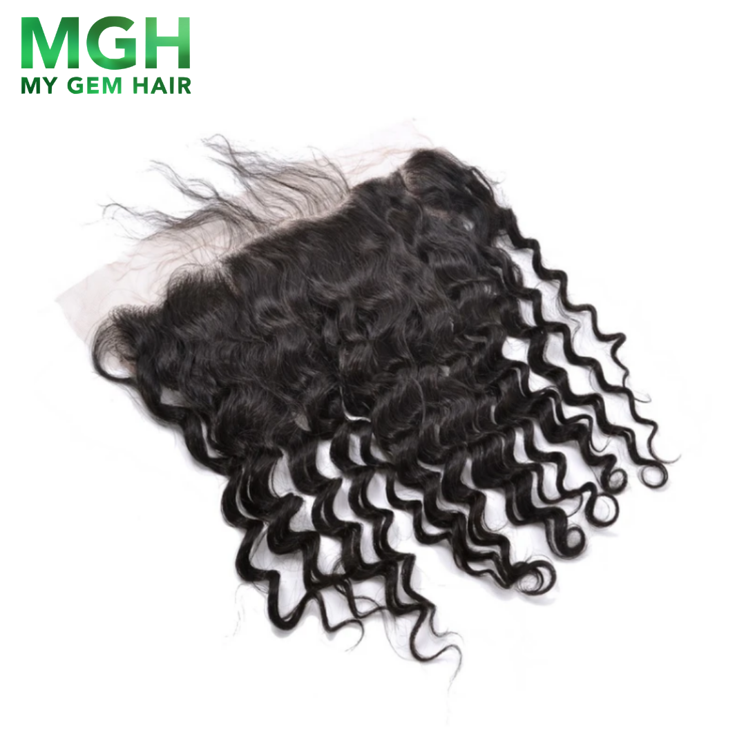 MGH Raw Hair 13x4 Lace Frontal (Deep Wave) Free Part