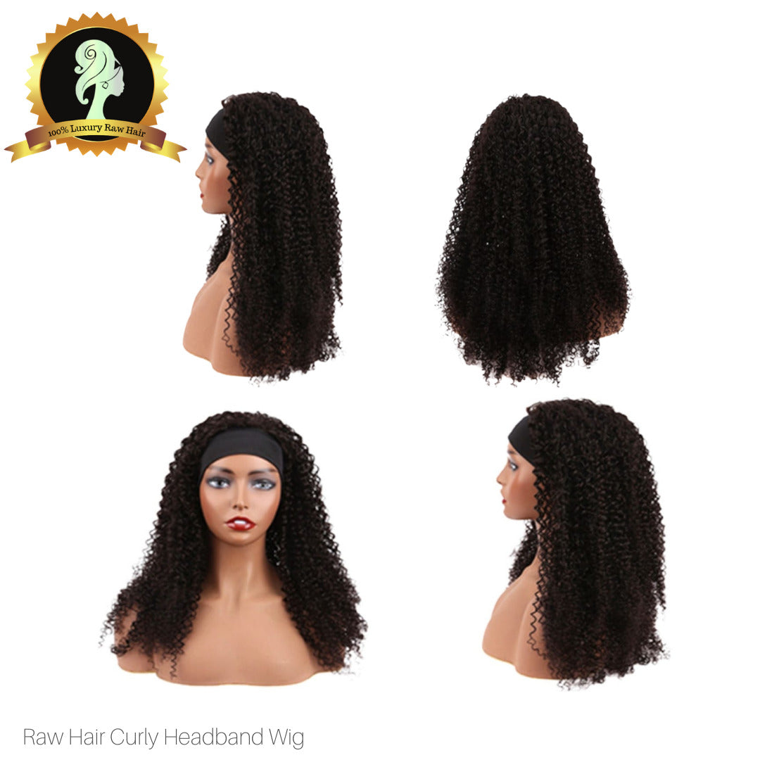 MGH Raw Hair 300grams Headband Wig (Jerry Curl)