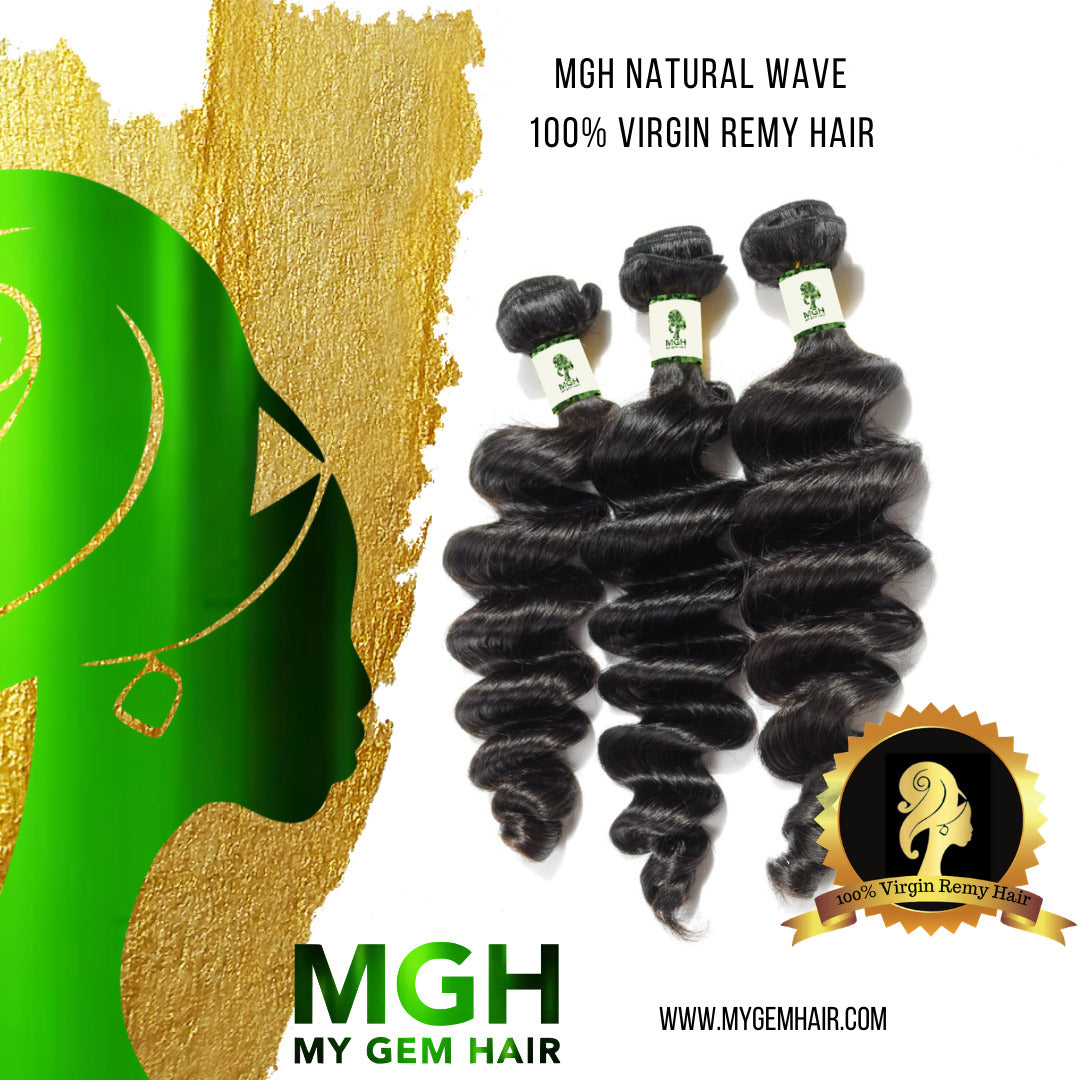 MGH Virgin Remy Hair (Natural Wave) 3-Pieces